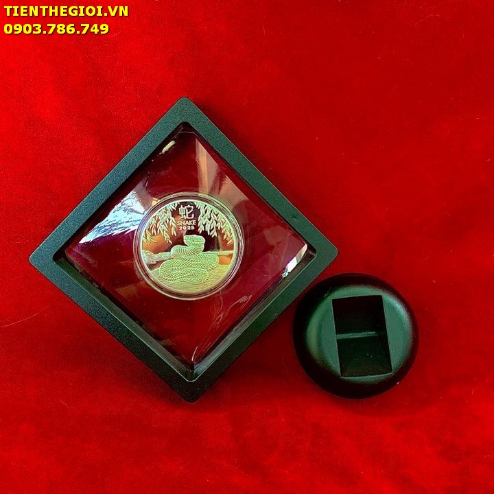 Khung Trưng Bày Xu Úc Hình Con Rắn Mạ Vàng